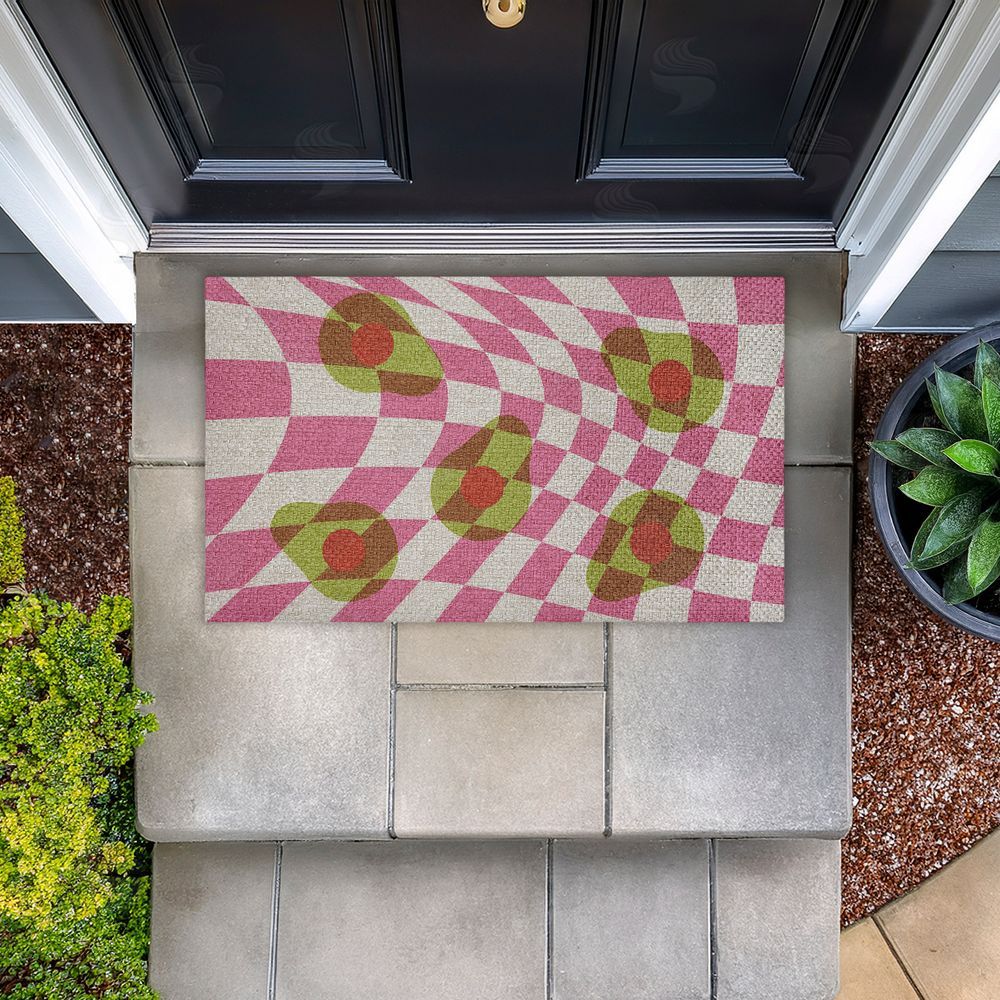 Stupell Studio | Optical Illusion Avocados Faux Sisal Door Mat