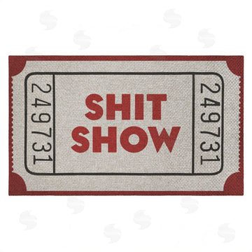 Stupell Studio | Red Sh*t Show Ticket Faux Sisal Door Mat