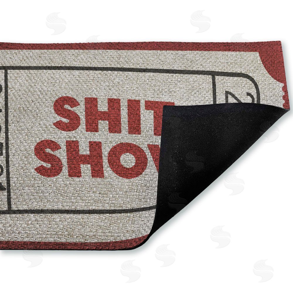 Stupell Studio | Red Sh*t Show Ticket Faux Sisal Door Mat