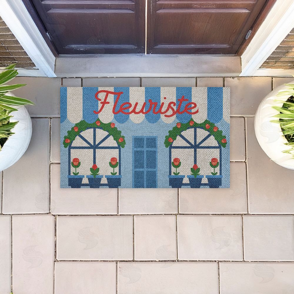 Stupell Studio | Florist Shop Storefront Faux Sisal Door Mat