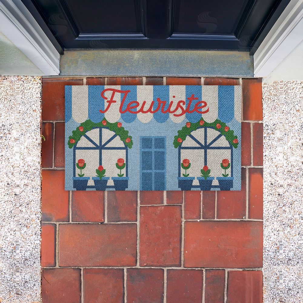 Stupell Studio | Florist Shop Storefront Faux Sisal Door Mat
