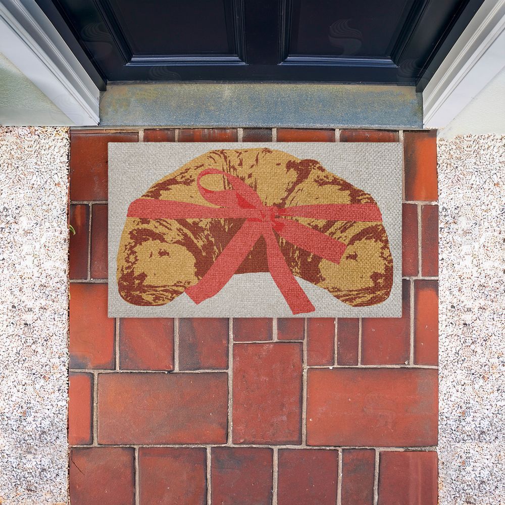 Stupell Studio | Bakery Croissant with Ribbon Faux Sisal Door Mat