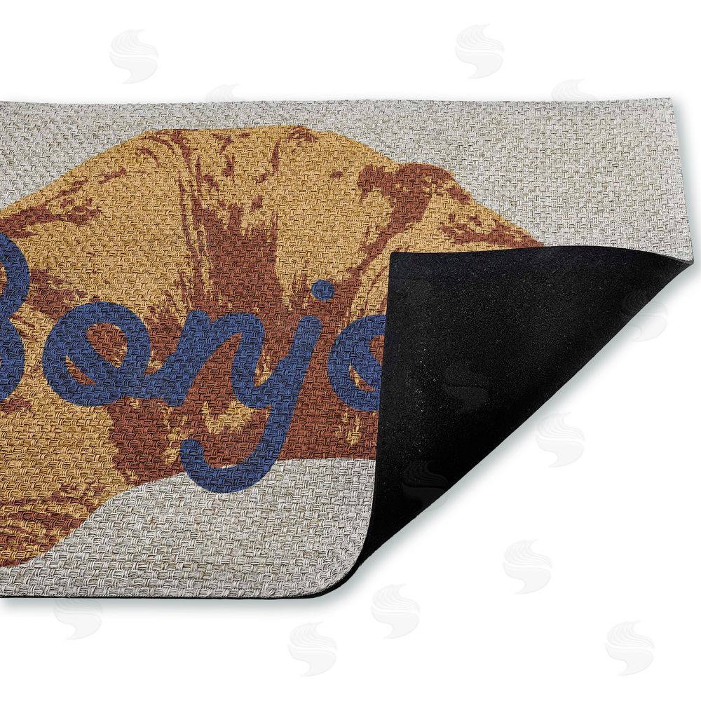 Stupell Studio | Bonjour Baked Croissant Faux Sisal Door Mat