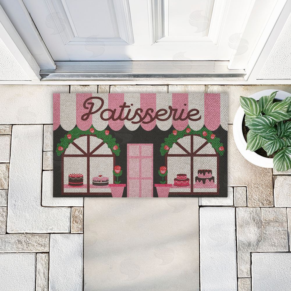 Stupell Studio | Patisserie Bakery Storefront Faux Sisal Door Mat