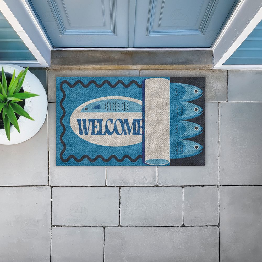 Stupell Studio | Welcome Coastal Tuna Faux Sisal Door Mat