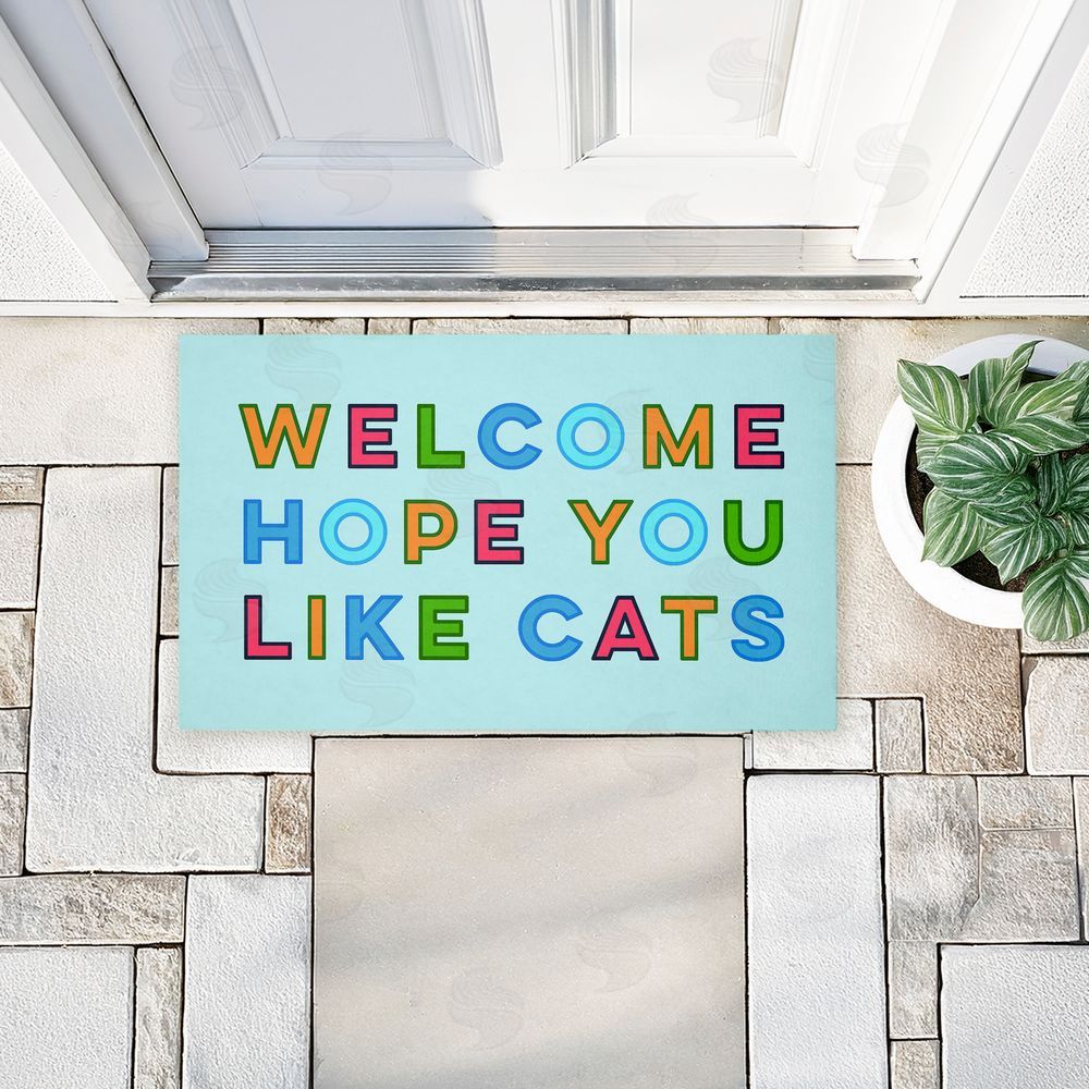 Stupell Studio | Colorful Hope You Like Cats Non-Woven Door Mat