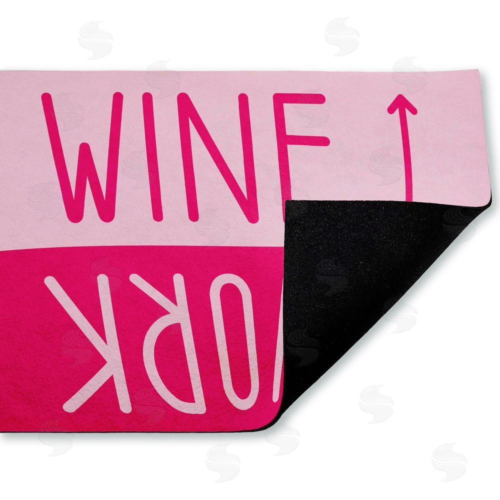 Stupell Studio | Work & Wine Pink Non-Woven Door Mat