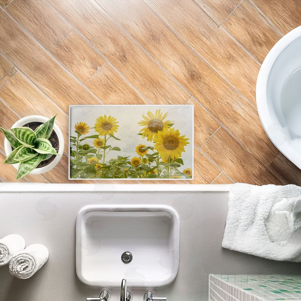 Anne Bailey | Sunny Mood Flower Field Plush Bath Mat