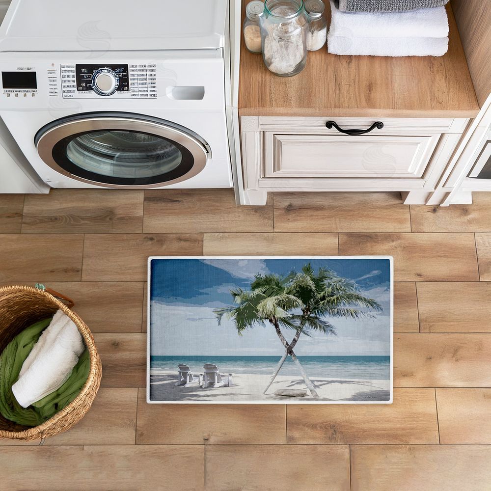 Denise Brown | X Marks The Spot Palms Plush Bath Mat