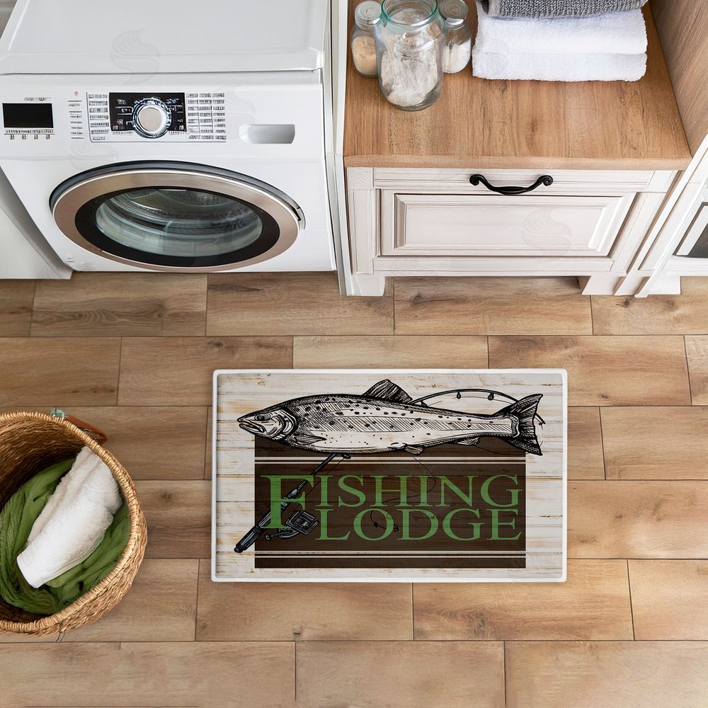 Kim Allen | Rustic Fishing Lodge Plush Bath Mat
