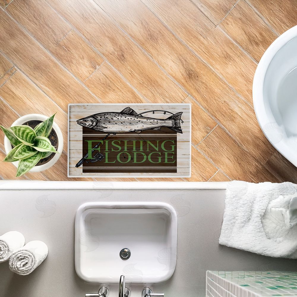 Kim Allen | Rustic Fishing Lodge Plush Bath Mat