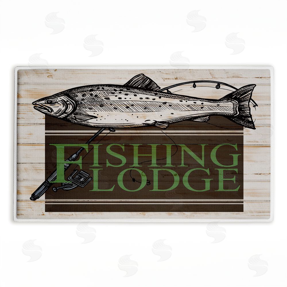 Kim Allen | Rustic Fishing Lodge Plush Bath Mat