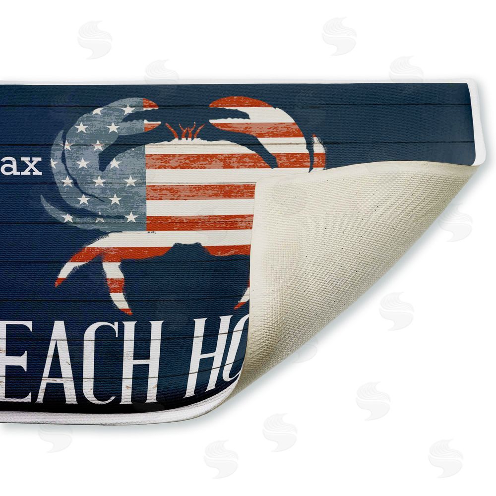 Kim Allen | Relax Unwind Patriotic Beach House Plush Bath Mat