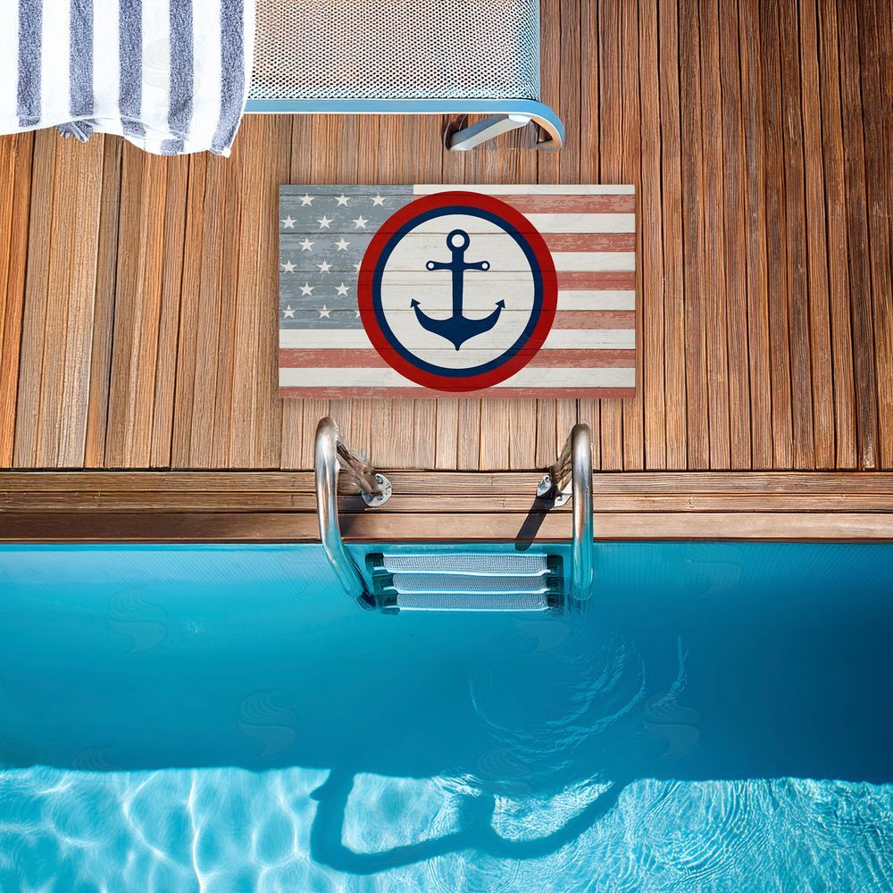 Kim Allen | Nautical Flag with Anchor Non-Woven Door Mat