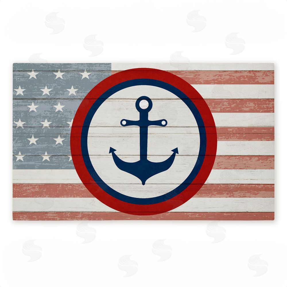 Kim Allen | Nautical Flag with Anchor Non-Woven Door Mat