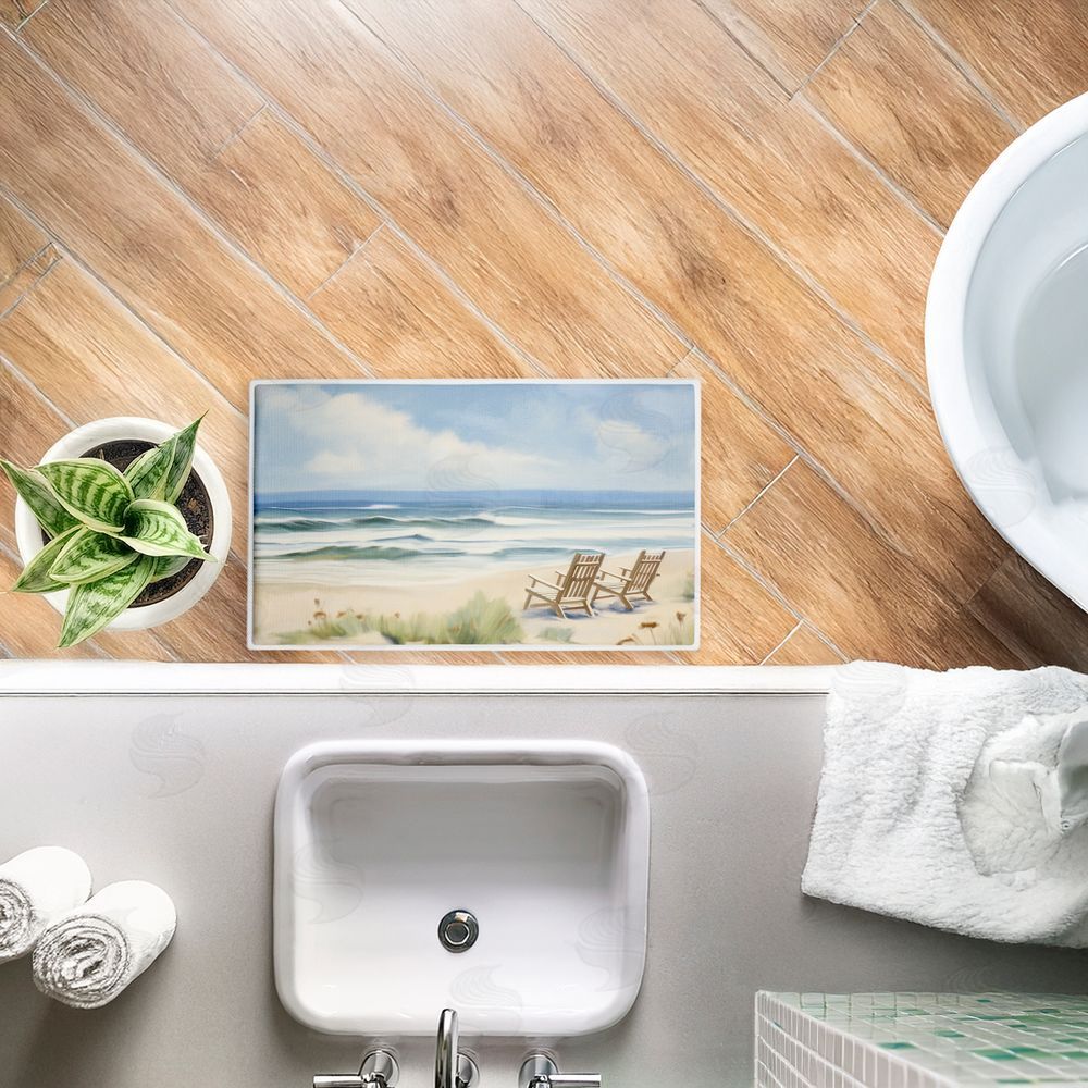 Kim Allen | Chair View on Serene Beach Plush Bath Mat