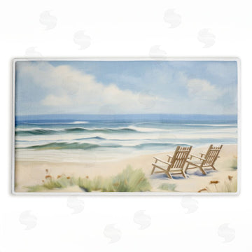 Kim Allen | Chair View on Serene Beach Plush Bath Mat