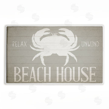 Kim Allen | Relax Unwind Beach House Crab Plush Bath Mat