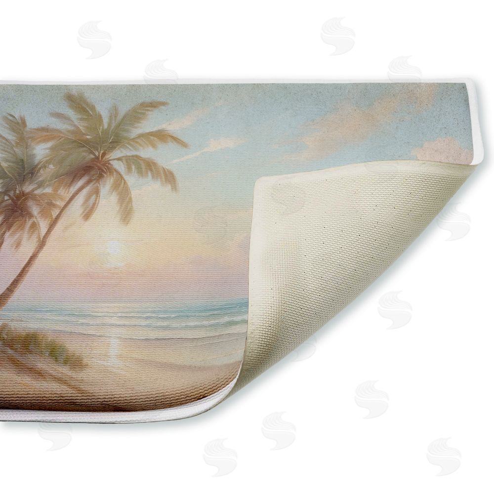 Kim Allen | Sunset View Beach Palms Plush Bath Mat