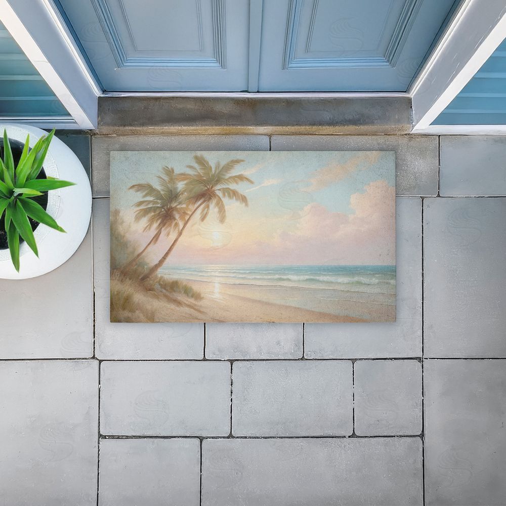Kim Allen | Sunset View Beach Palms Non-Woven Door Mat