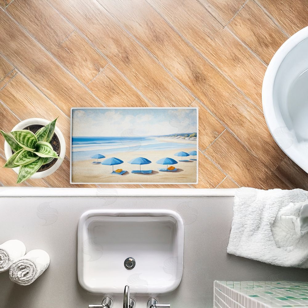 Kim Allen | Summer Umbrella Beach Day Plush Bath Mat
