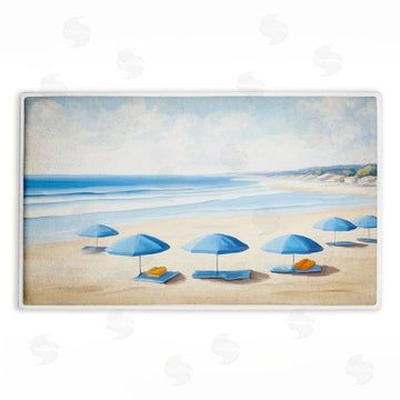 Kim Allen | Summer Umbrella Beach Day Plush Bath Mat