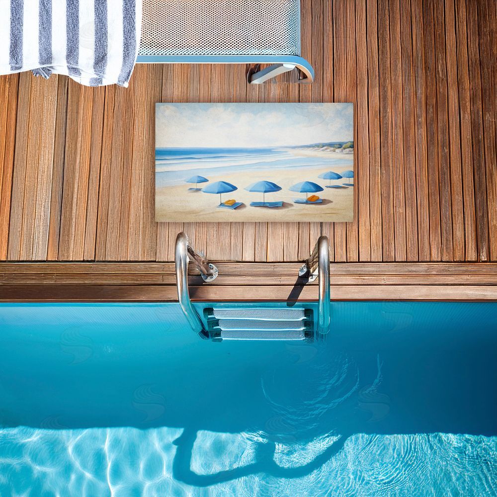 Kim Allen | Summer Umbrella Beach Day Non-Woven Door Mat