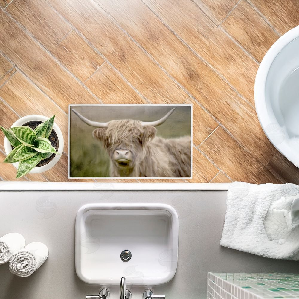 Kim Allen | Highland Cattle Dreams Plush Bath Mat