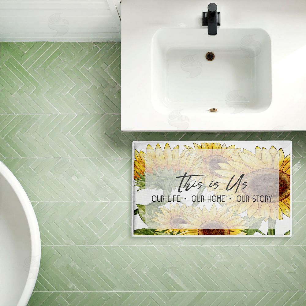 Kim Allen | This Is Us Sunflower Sentiment Plush Bath Mat