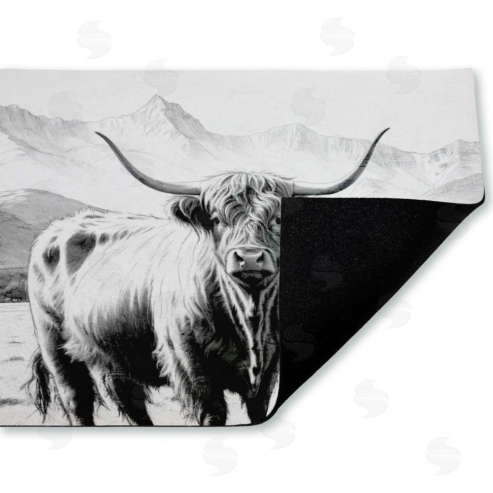 Kim Allen | Highland Sketch in Mountains Non-Woven Door Mat