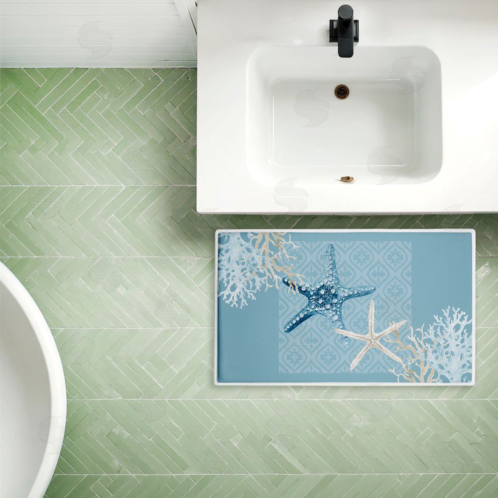 Kim Allen | Starfish Tours Nautical Pattern Plush Bath Mat