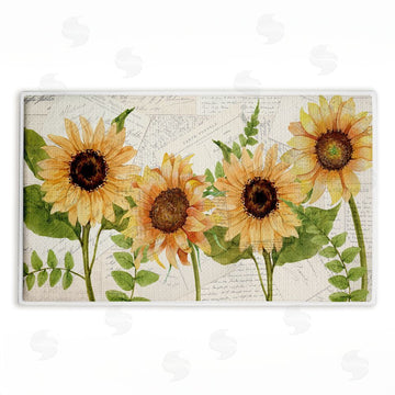 Kim Allen | Sunflowers & Vintage Letter Mail Plush Bath Mat