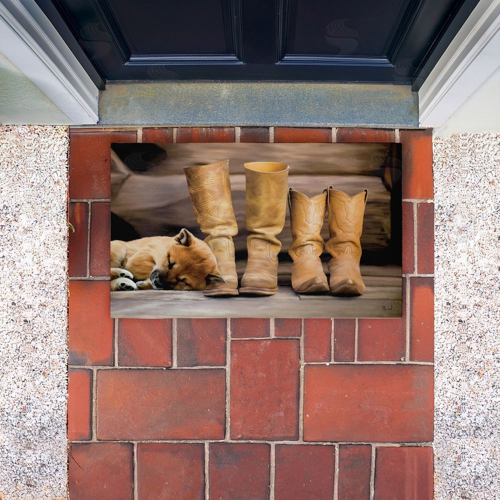 Renel Peters | Sleepy Puppy & Cowboy Boots Non-Woven Door Mat