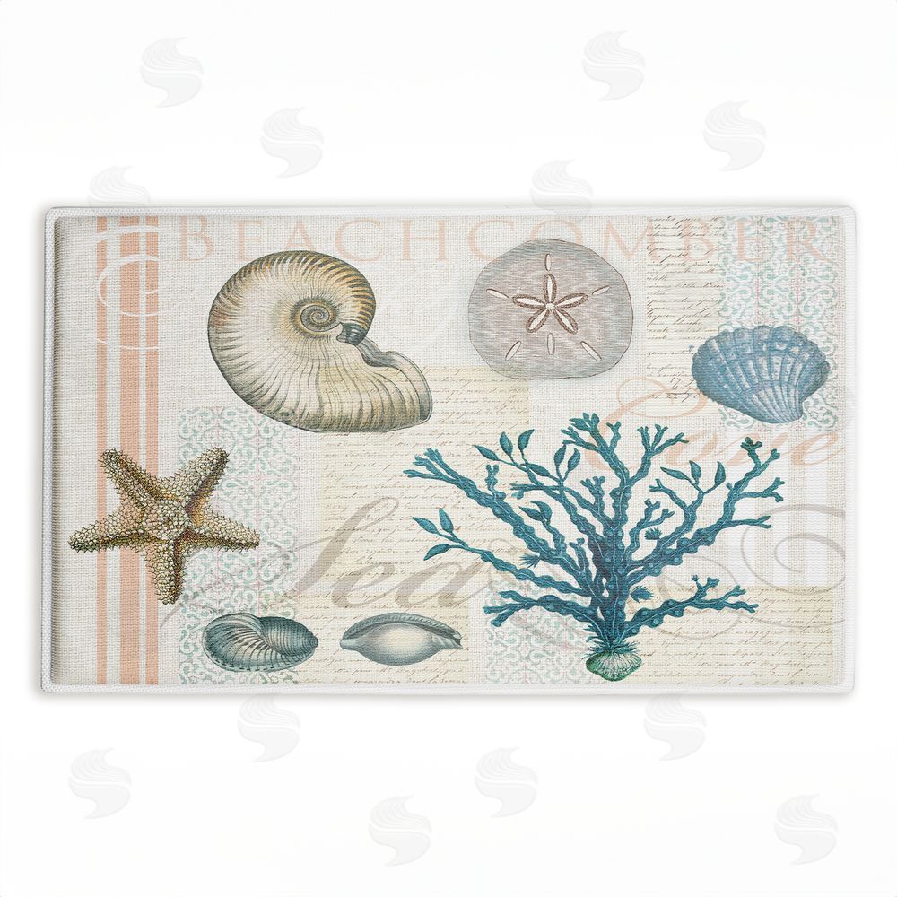 Lula Bijoux & co. | Beachcomber Vintage Sea Collage Plush Bath Mat
