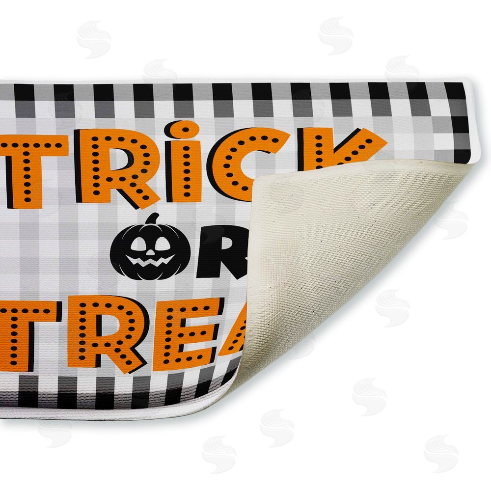 Marcus Prime | Trick Or Treat over Gingham Plush Bath Mat