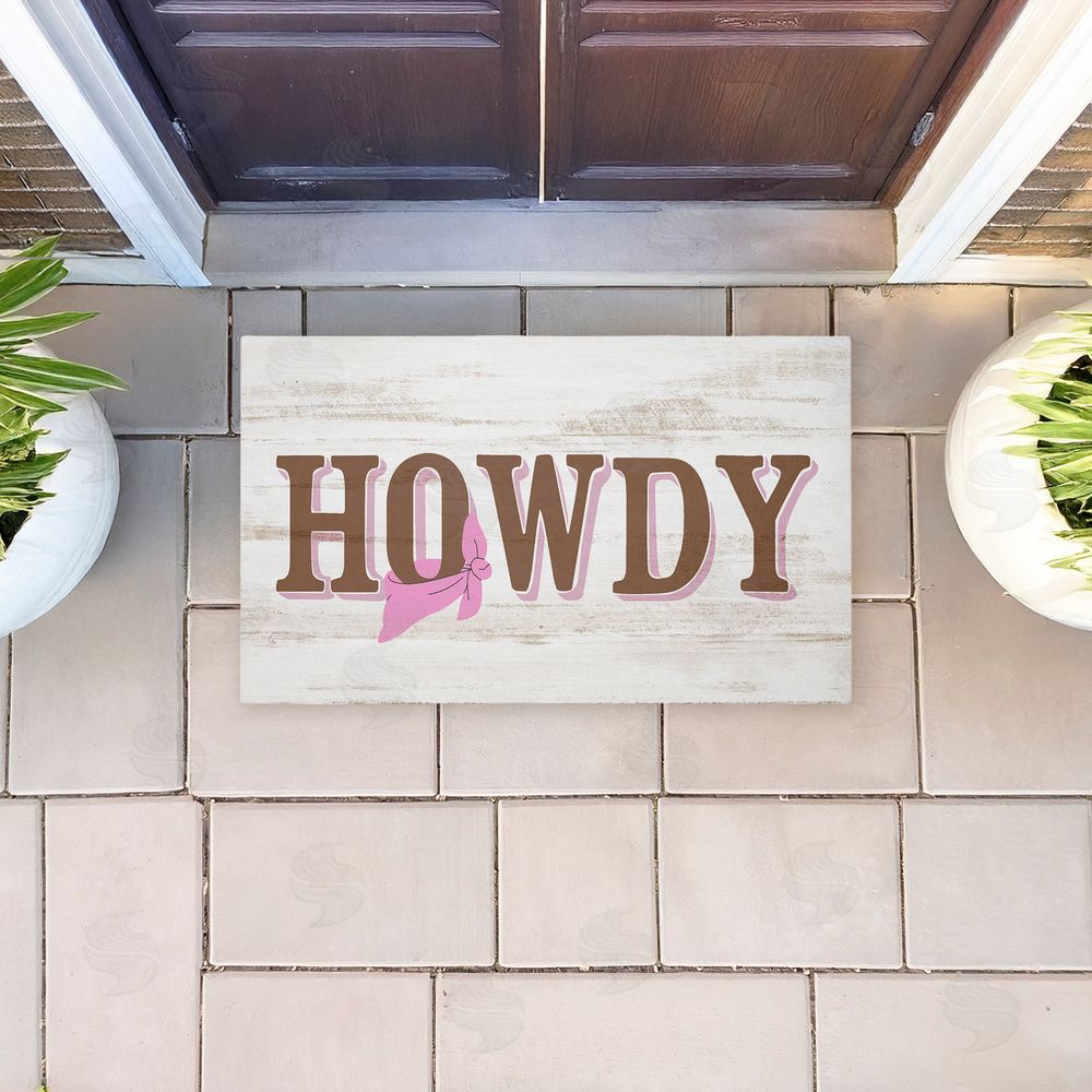 Kim Allen | Howdy with Pink Bandana Non-Woven Door Mat