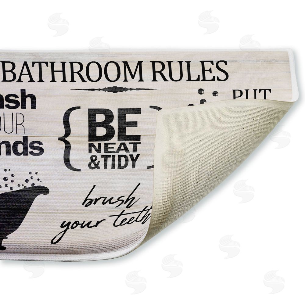 Kim Allen | Rustic Bathroom Rules Plush Bath Mat