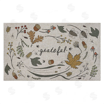 Sweet Melody Designs | Grateful Autumn Leaves Faux Sisal Door Mat