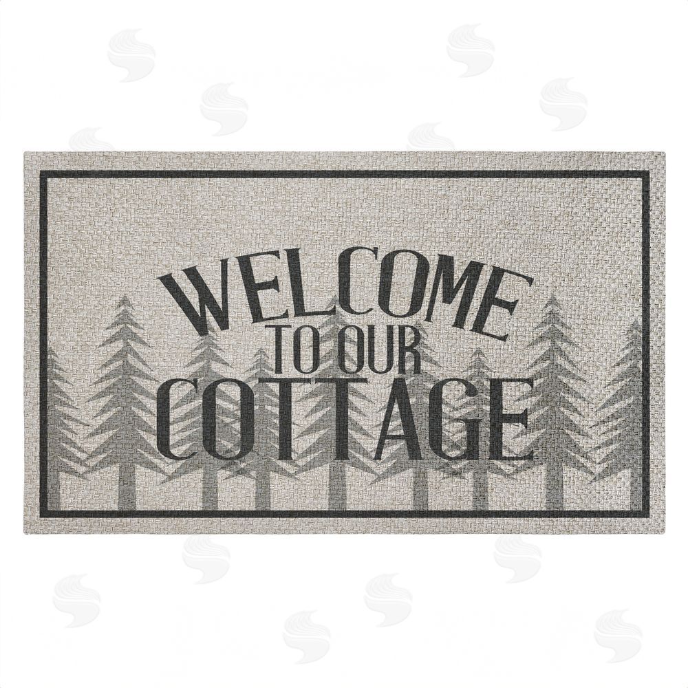 Kim Allen | Welcome To Our Cottage Trees Faux Sisal Door Mat
