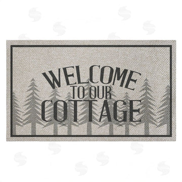 Kim Allen | Welcome To Our Cottage Trees Faux Sisal Door Mat