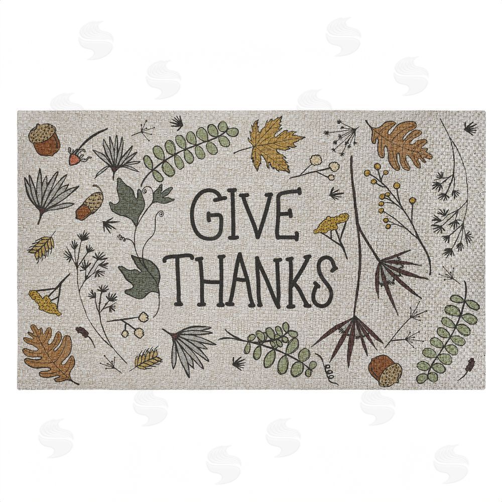 Sweet Melody Designs | Give Thanks Autumn Leaves Faux Sisal Door Mat