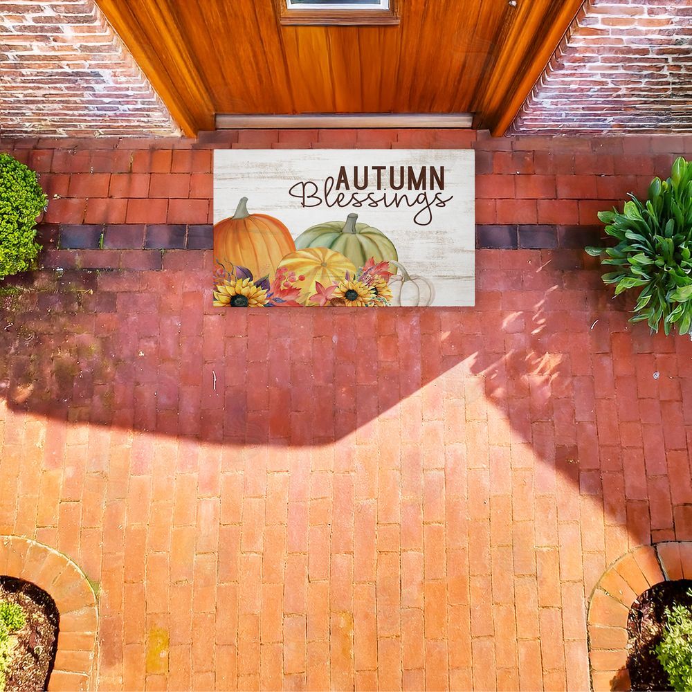 Kim Allen | Autumn Blessings Pumpkins Non-Woven Door Mat
