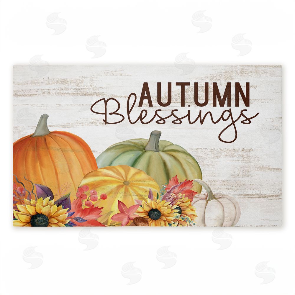 Kim Allen | Autumn Blessings Pumpkins Non-Woven Door Mat