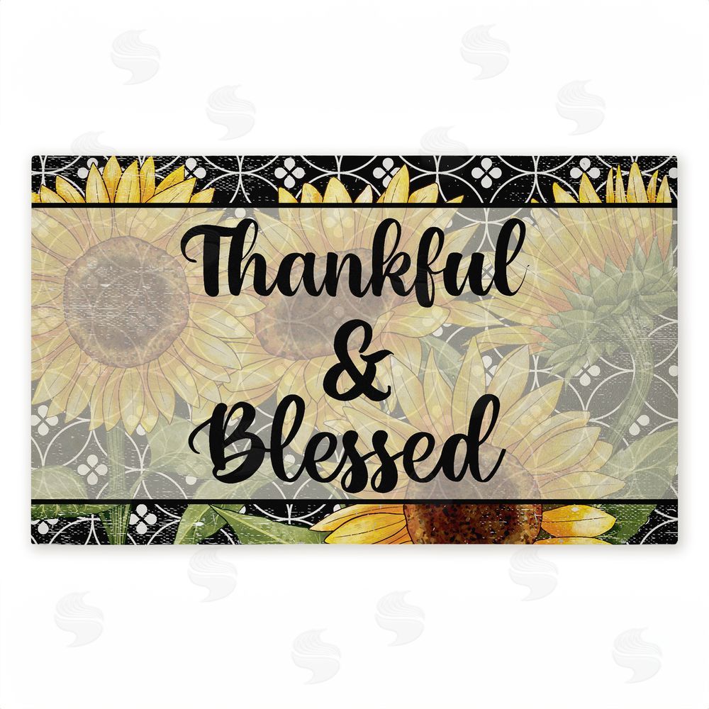 Kim Allen | Thankful & Blessed Sunflowers Non-Woven Door Mat
