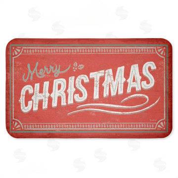 Chad Barrett | Red Vintage Merry Christmas Anti-Fatigue Mat