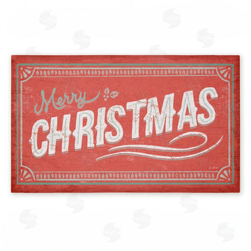 Chad Barrett | Red Vintage Merry Christmas Non-Woven Door Mat