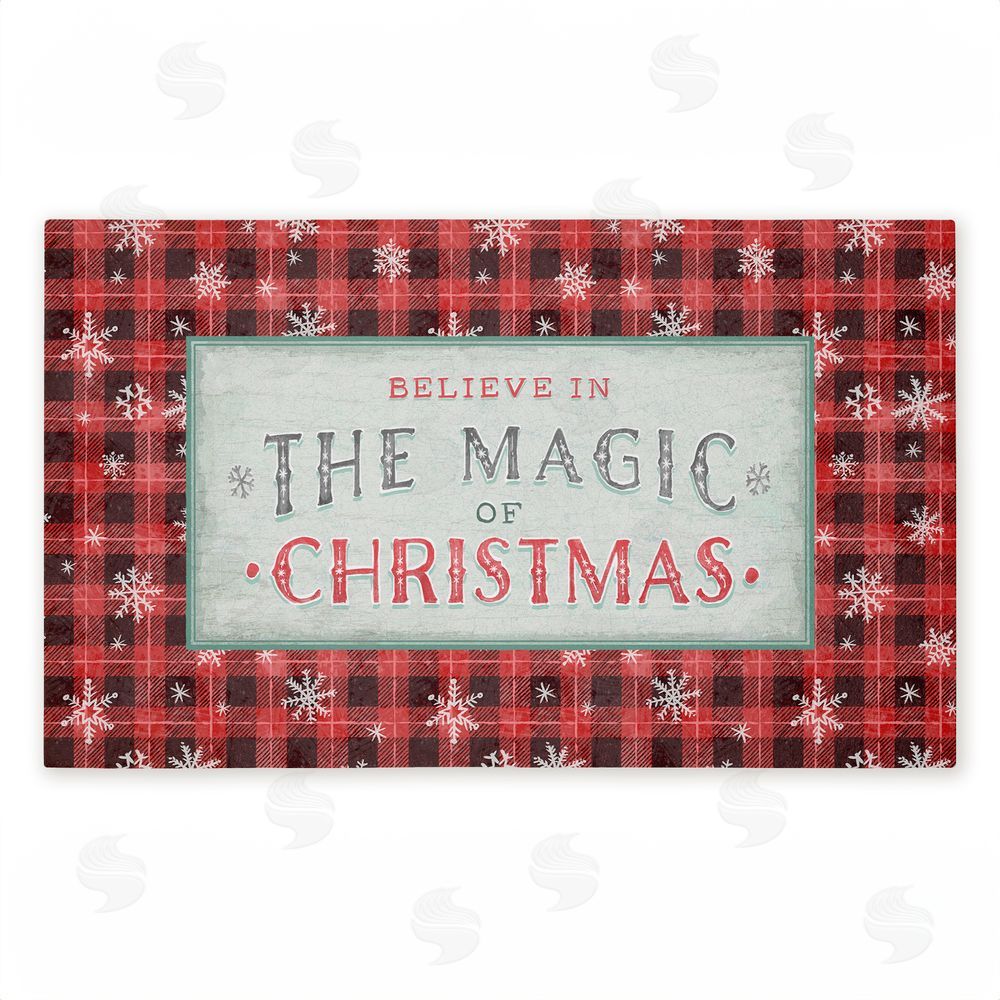 Chad Barrett | Magic of Christmas Red Plaid Non-Woven Door Mat