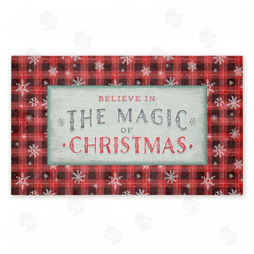 Chad Barrett | Magic of Christmas Red Plaid Non-Woven Door Mat