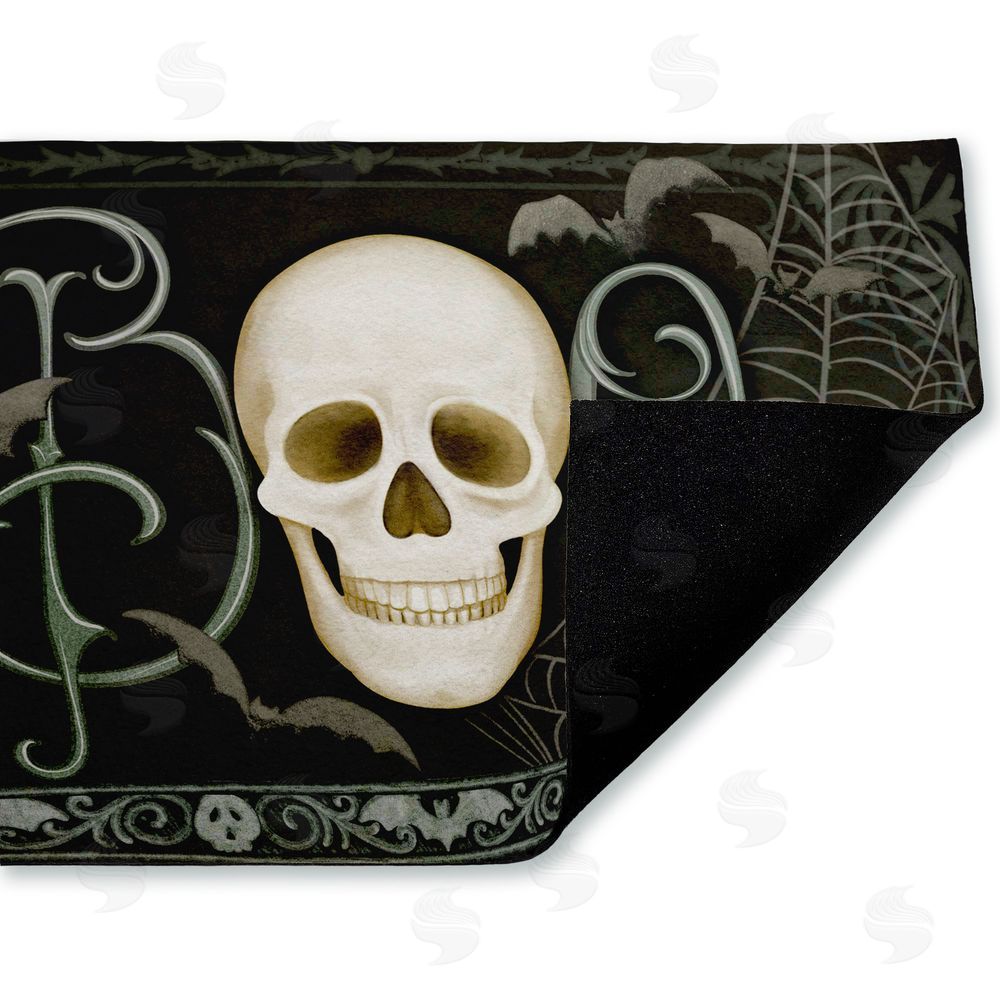 Nicole Tamarin | Boo with Skulls & Bats Non-Woven Door Mat