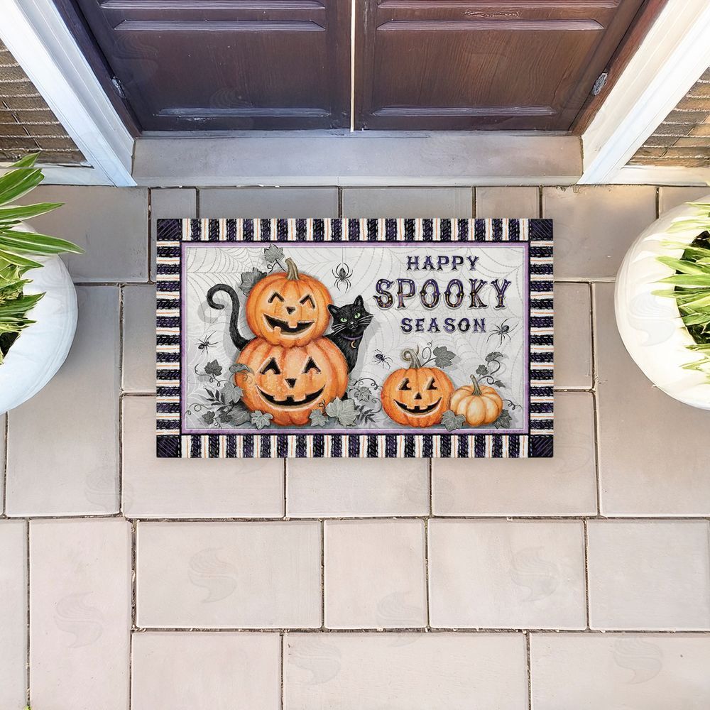 Chad Barrett | Spooky Season Jack-o-Lanterns Non-Woven Door Mat